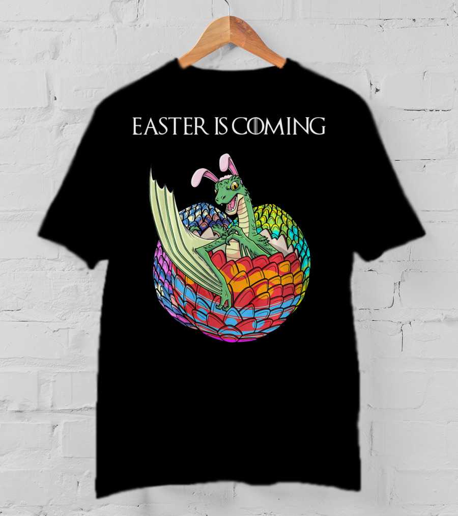 Easter Is Coming Dragon In Colorful Egg T-Shirt