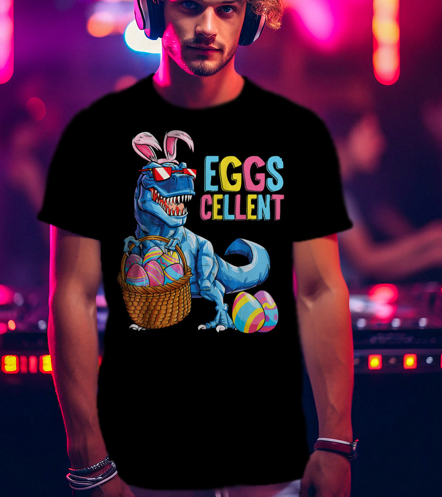 EGGSCELLENT Dinosaur Easter Bunny Rex T-Shirt