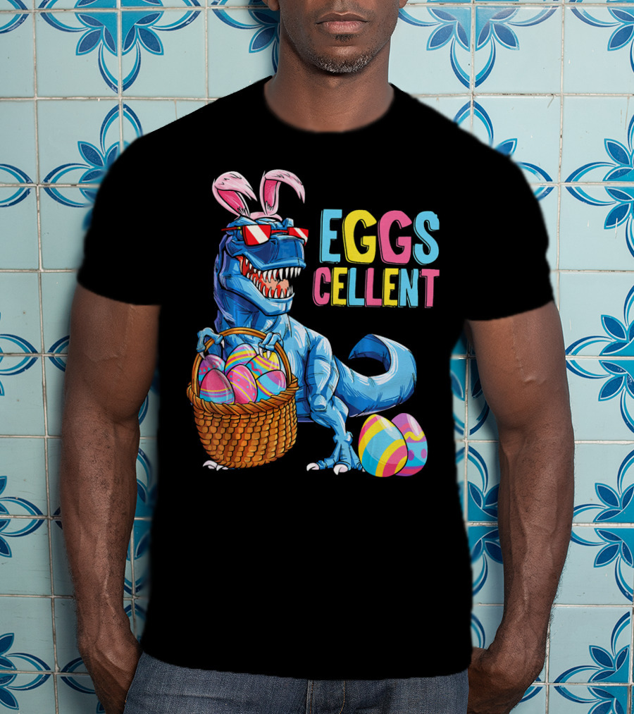 EGGSCELLENT Dinosaur Easter Bunny Rex T-Shirt