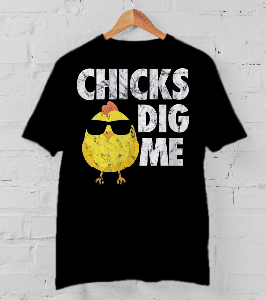Kids Cute Easter Chicks Dig Me Sunglasses Chicken T-Shirt