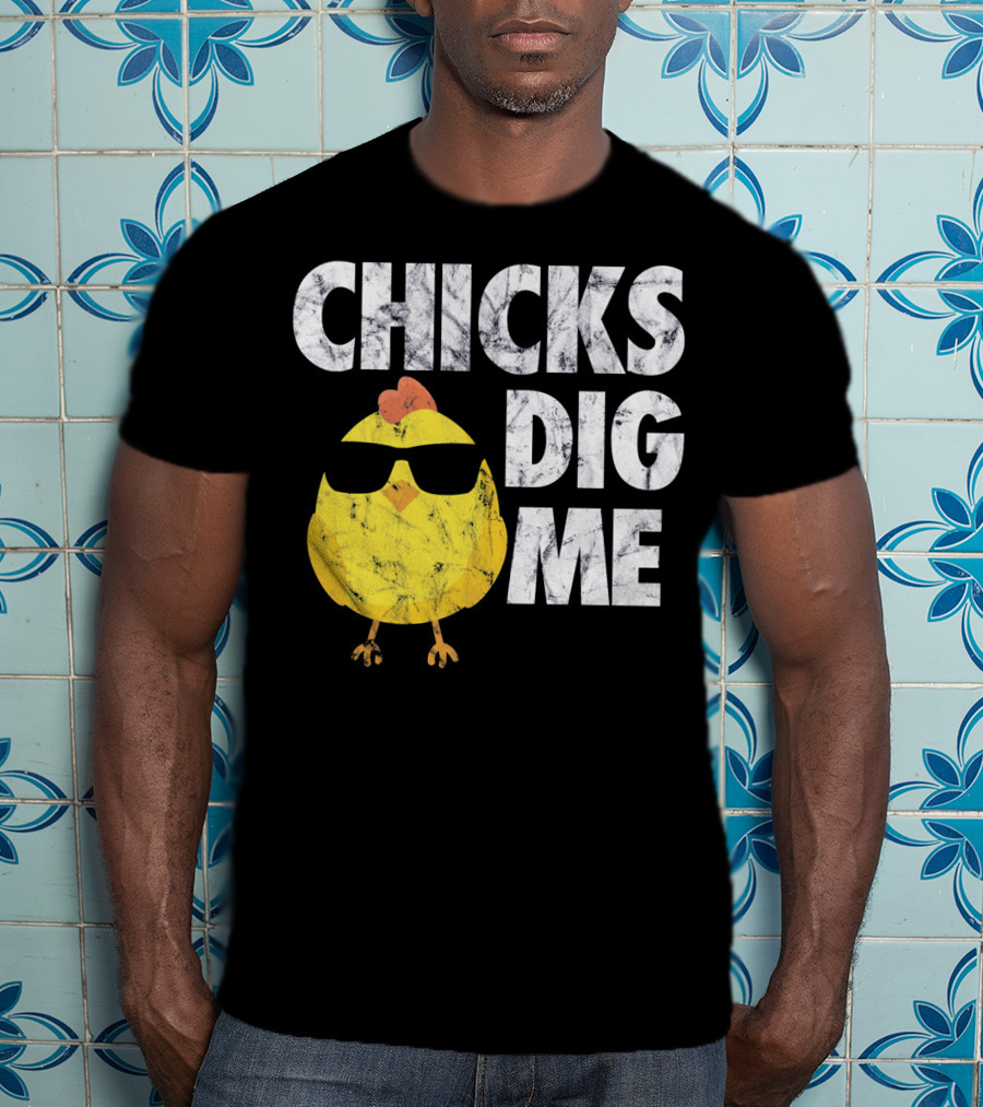 Kids Cute Easter Chicks Dig Me Sunglasses Chicken T-Shirt