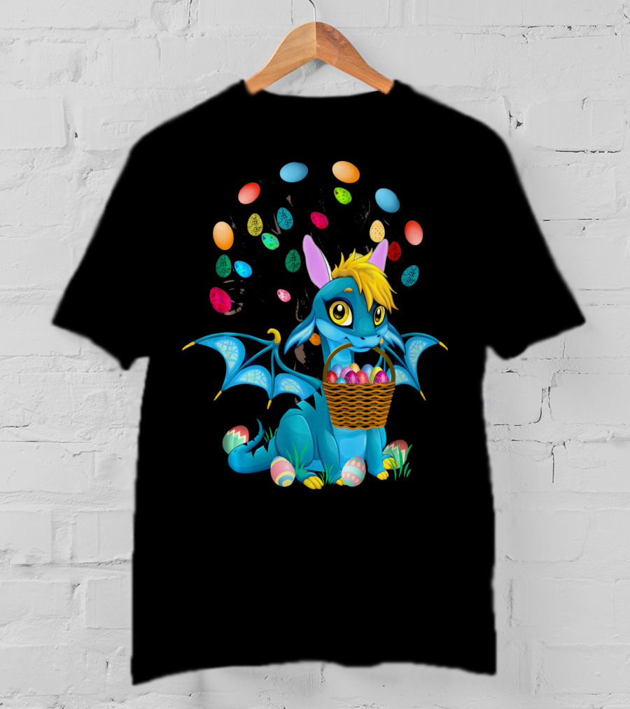 Dragon Bunny With Colorful Easter Egg Basket T-Shirt