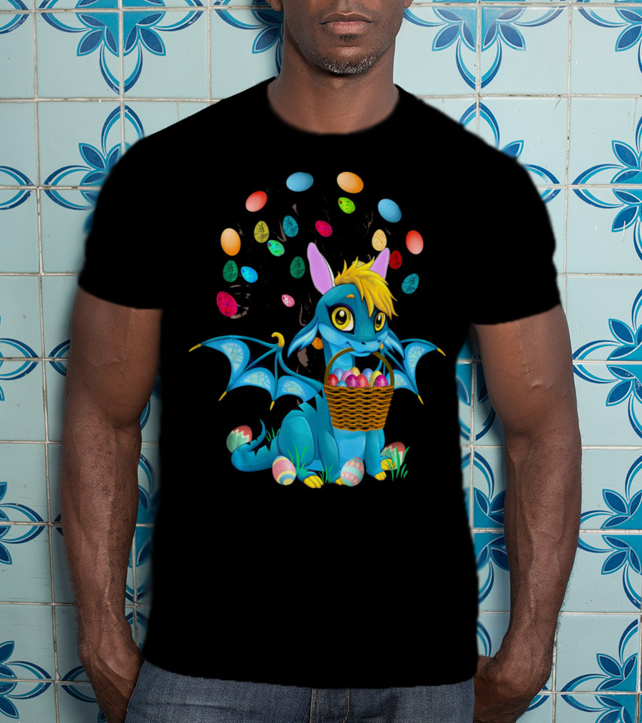 Dragon Bunny With Colorful Easter Egg Basket T-Shirt