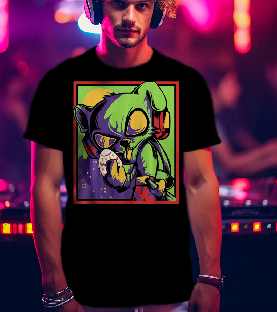 Easter Bunny Rabbit Egg Neon Pop T-Shirt