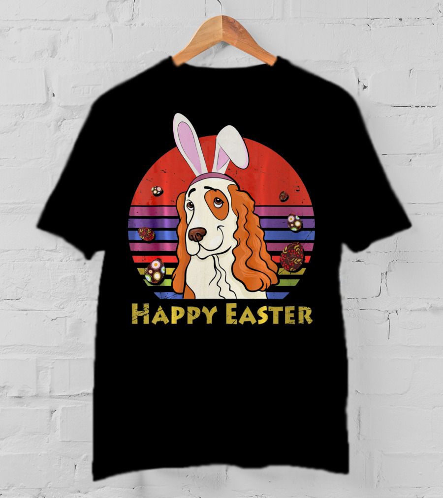 Happy Easter English Springer Spaniel Bunny Headband T-Shirt