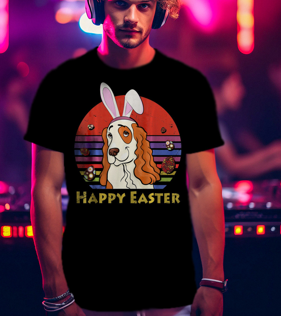 Happy Easter English Springer Spaniel Bunny Headband T-Shirt