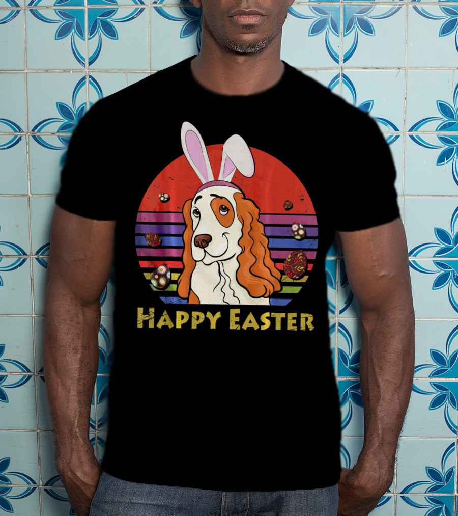 Happy Easter English Springer Spaniel Bunny Headband T-Shirt