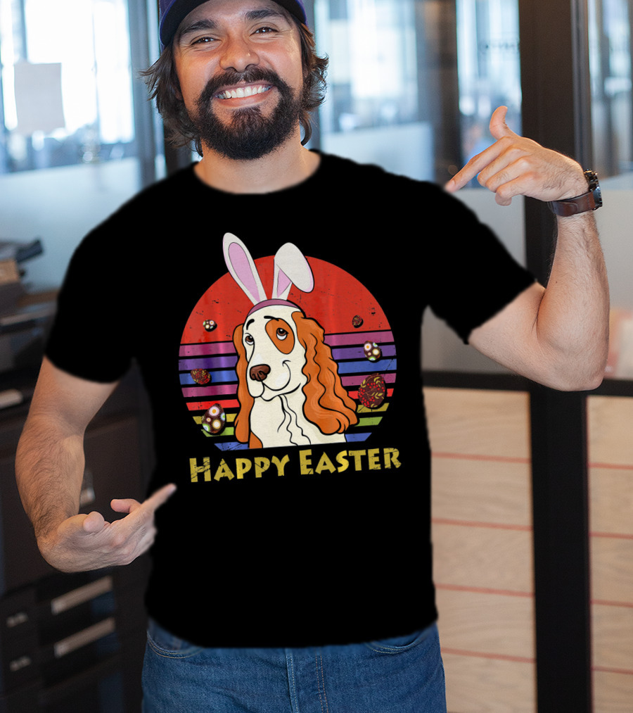Happy Easter English Springer Spaniel Bunny Headband T-Shirt