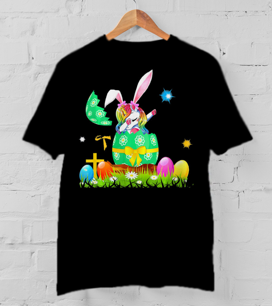 Unicorn Bunny Easter Egg Starry Spring T-Shirt