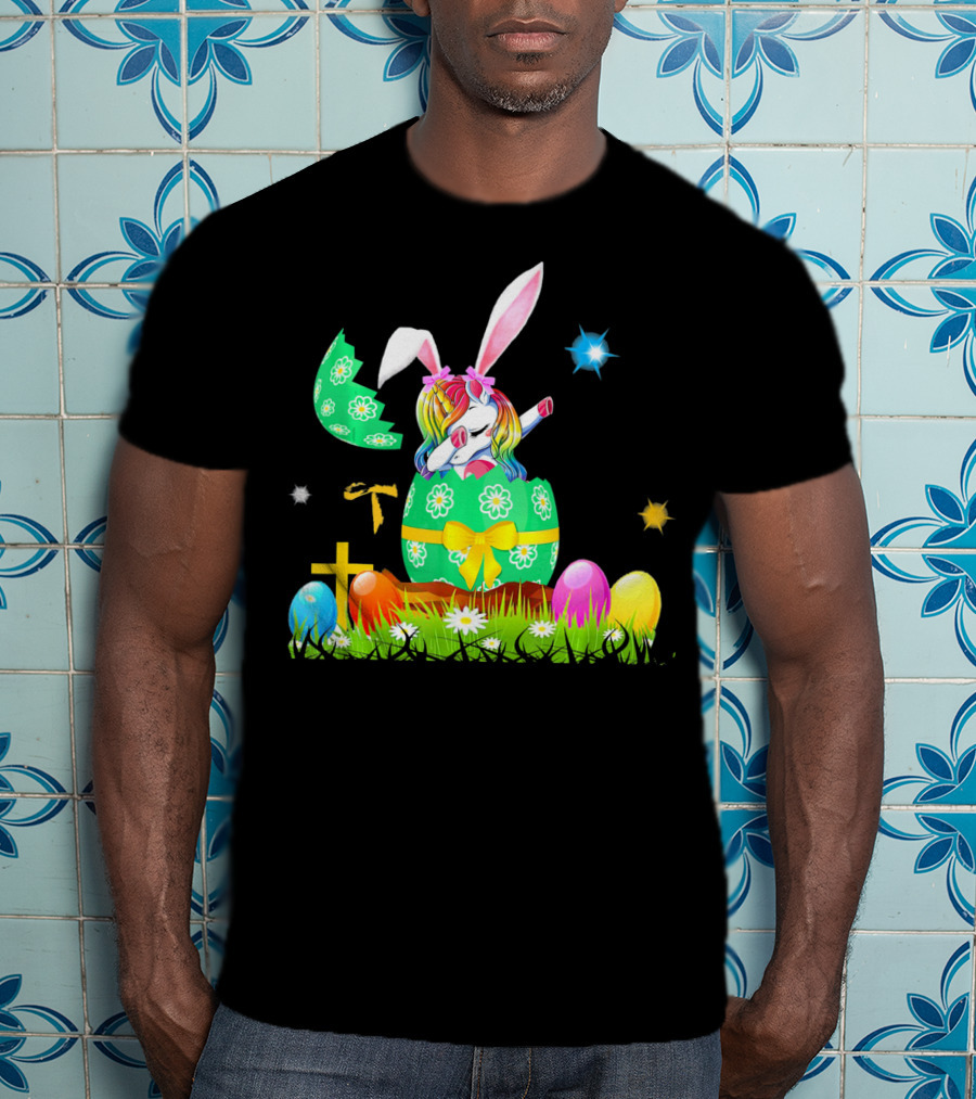 Unicorn Bunny Easter Egg Starry Spring T-Shirt