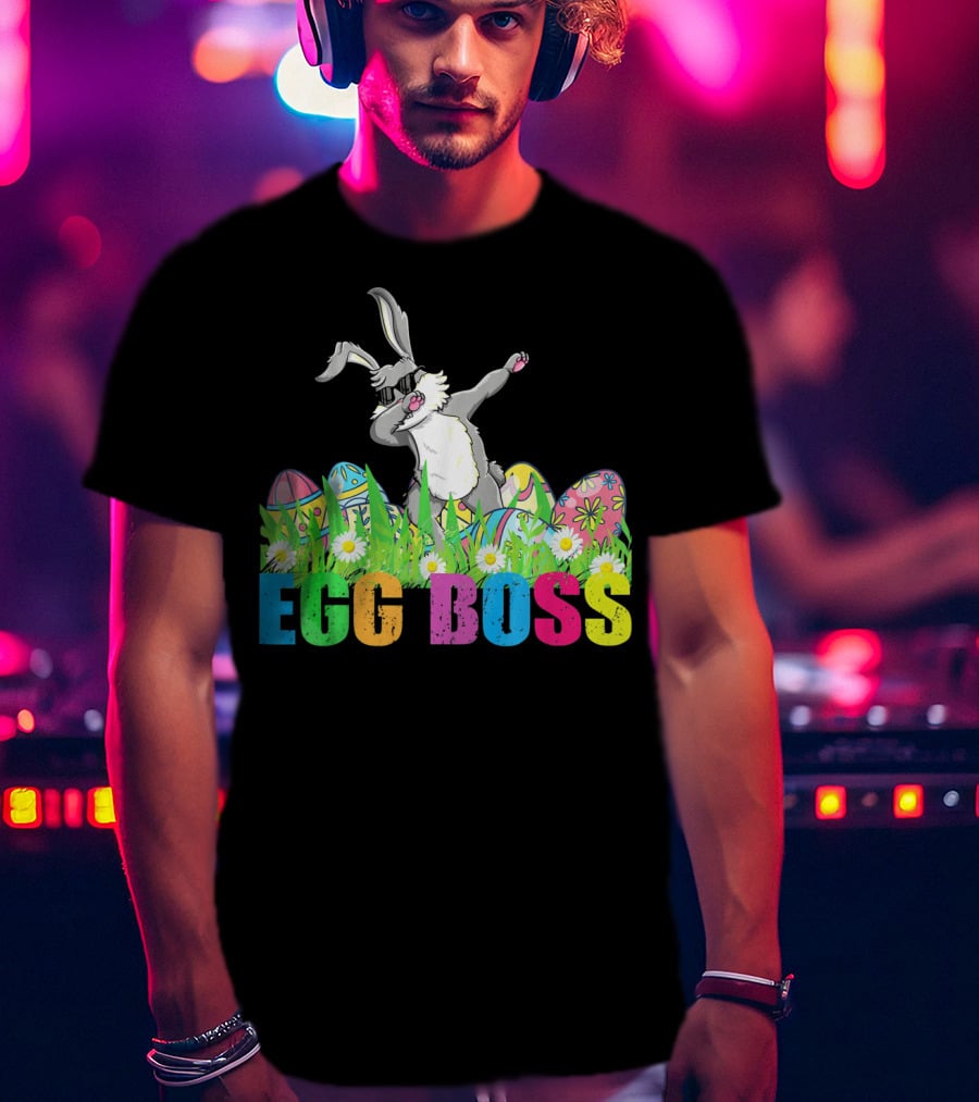 Egg Boss Dabbing Easter Bunny T-Shirt
