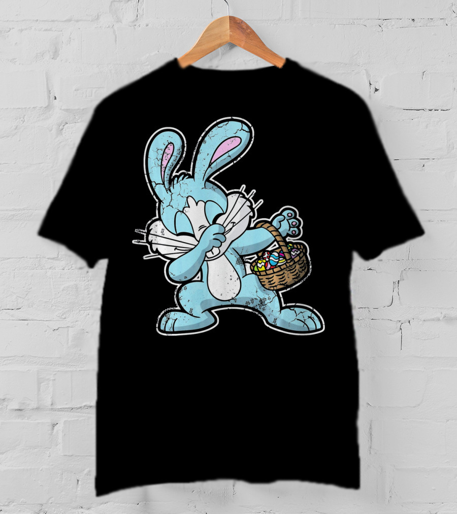 Dabbing Easter Bunny With Basket Of Eggs T-Shirt