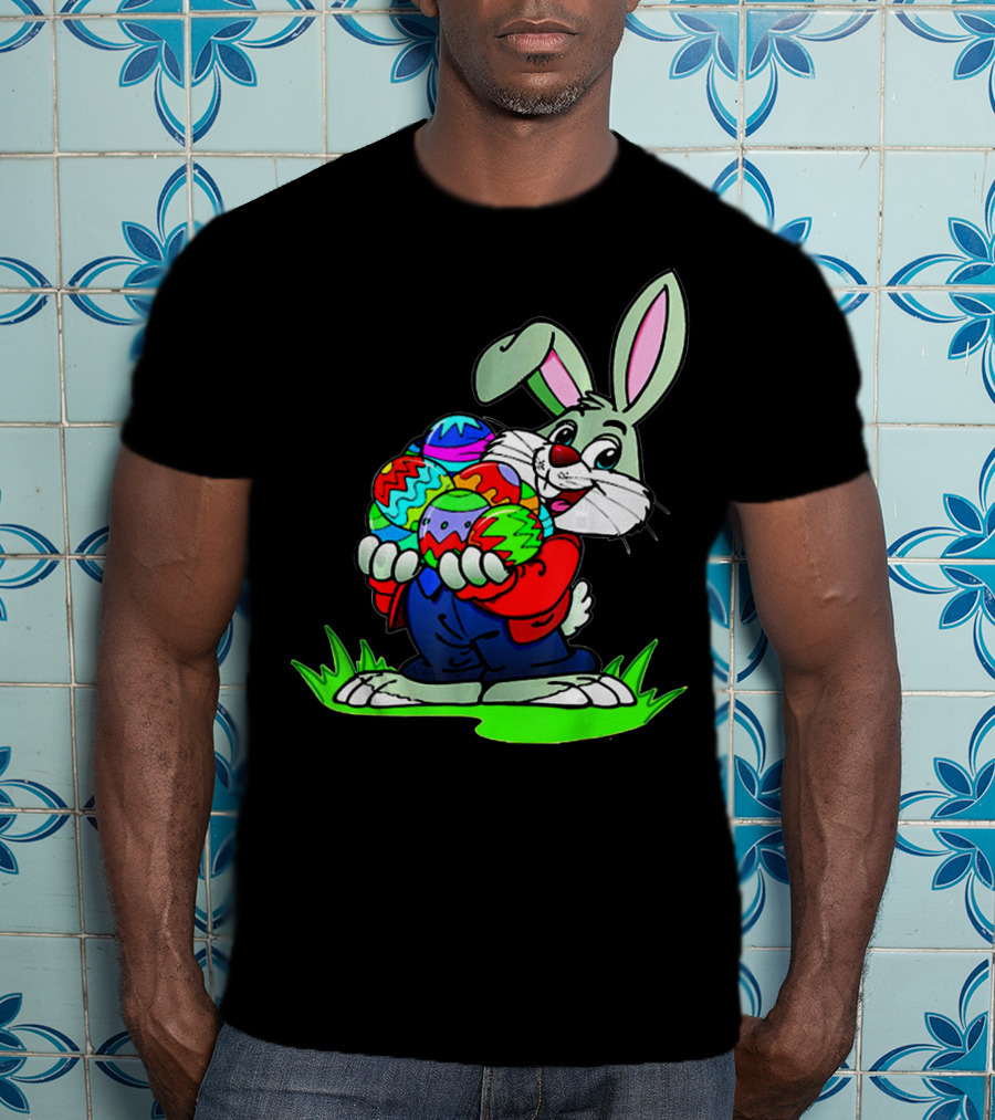 Easter Bunny With Colorful Eggs T-Shirt