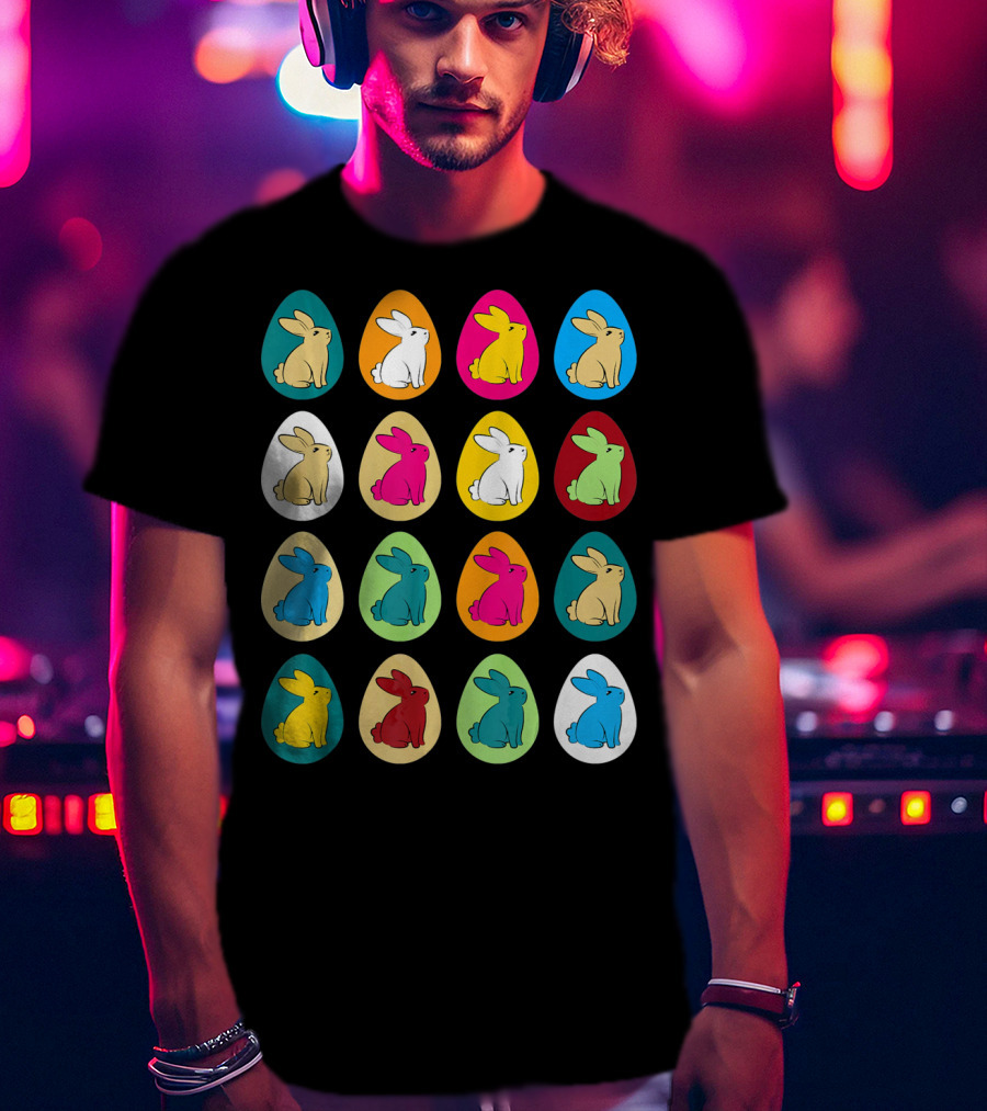 Easter Eggs Bunny Rabbit Multicolor Collection T-Shirt