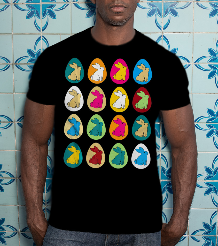 Easter Eggs Bunny Rabbit Multicolor Collection T-Shirt