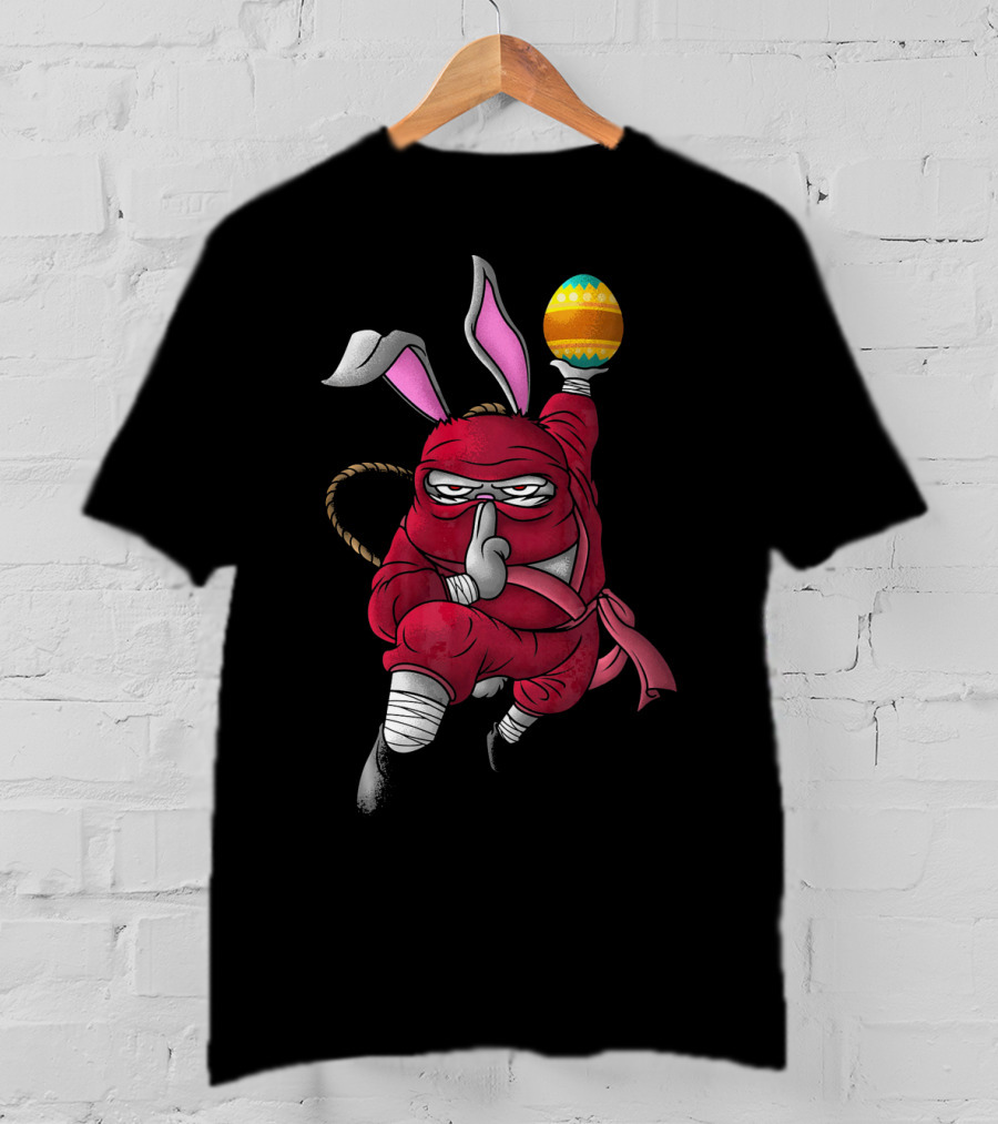 Easter Bunny Ninja With Cute Little Egg T-Shirt