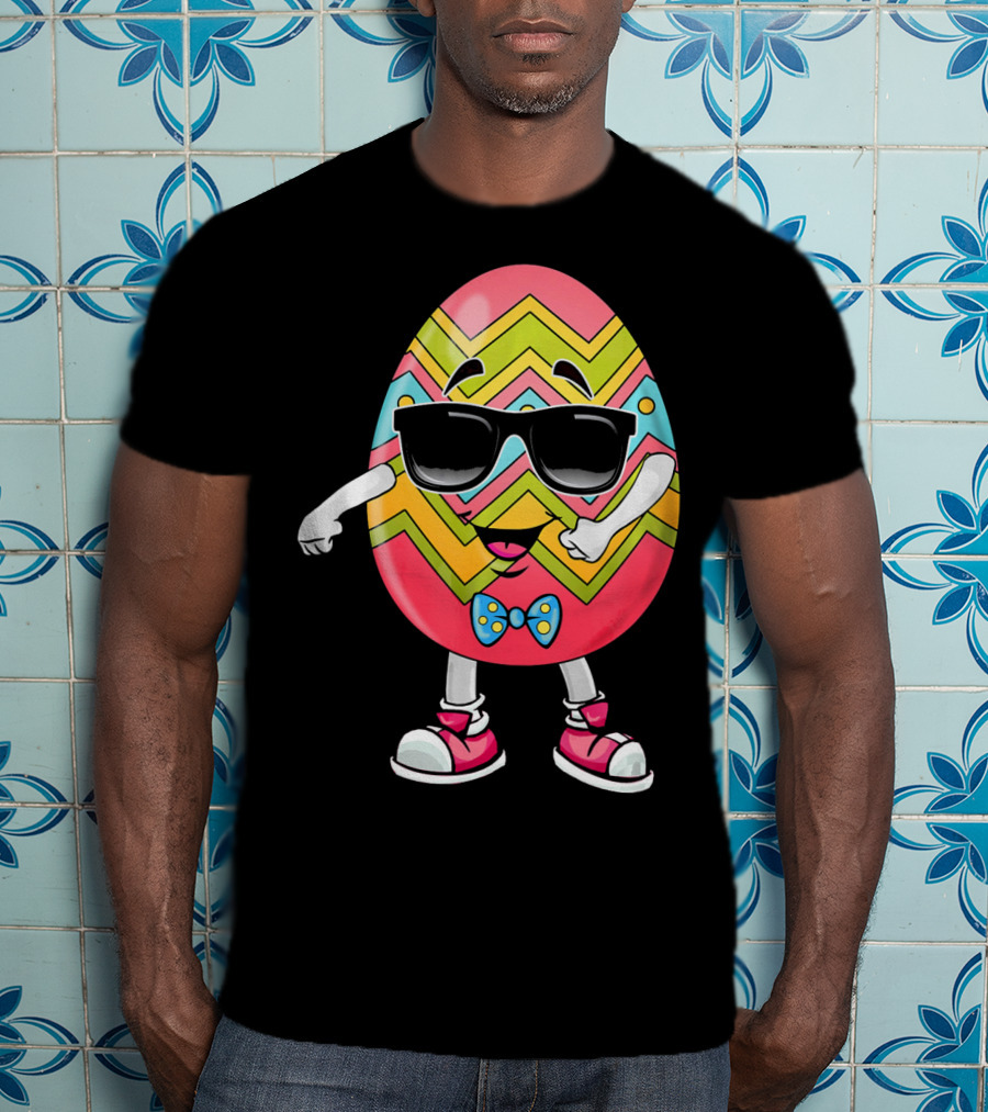 Floss Like A Boss Easter Egg Dance With Sunglasses And Bow Tie T-Shirt