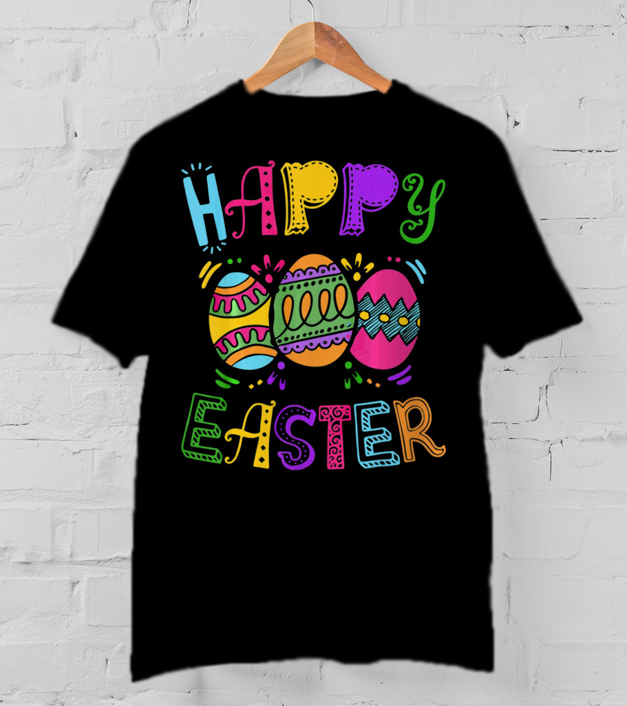 Happy Easter Colorful Bunny Eggs T-Shirt