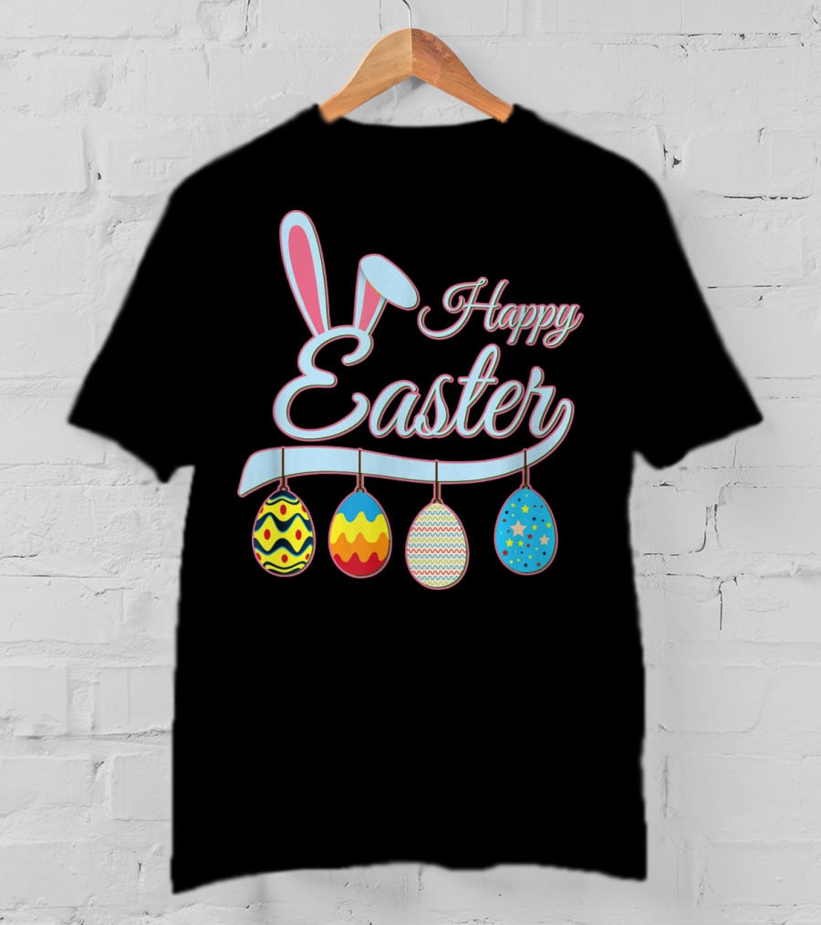 Happy Easter Bunny With Easter Eggs T-Shirt