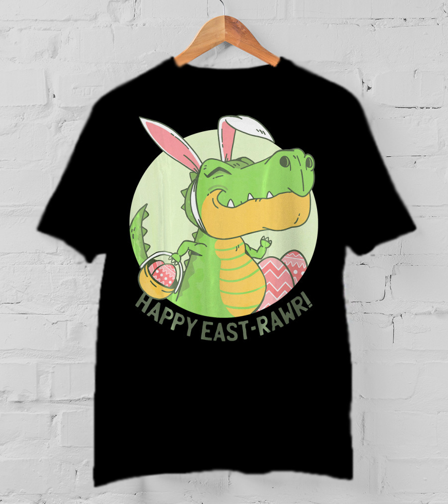Happy East-RAWR Dinosaur Bunny T-Shirt