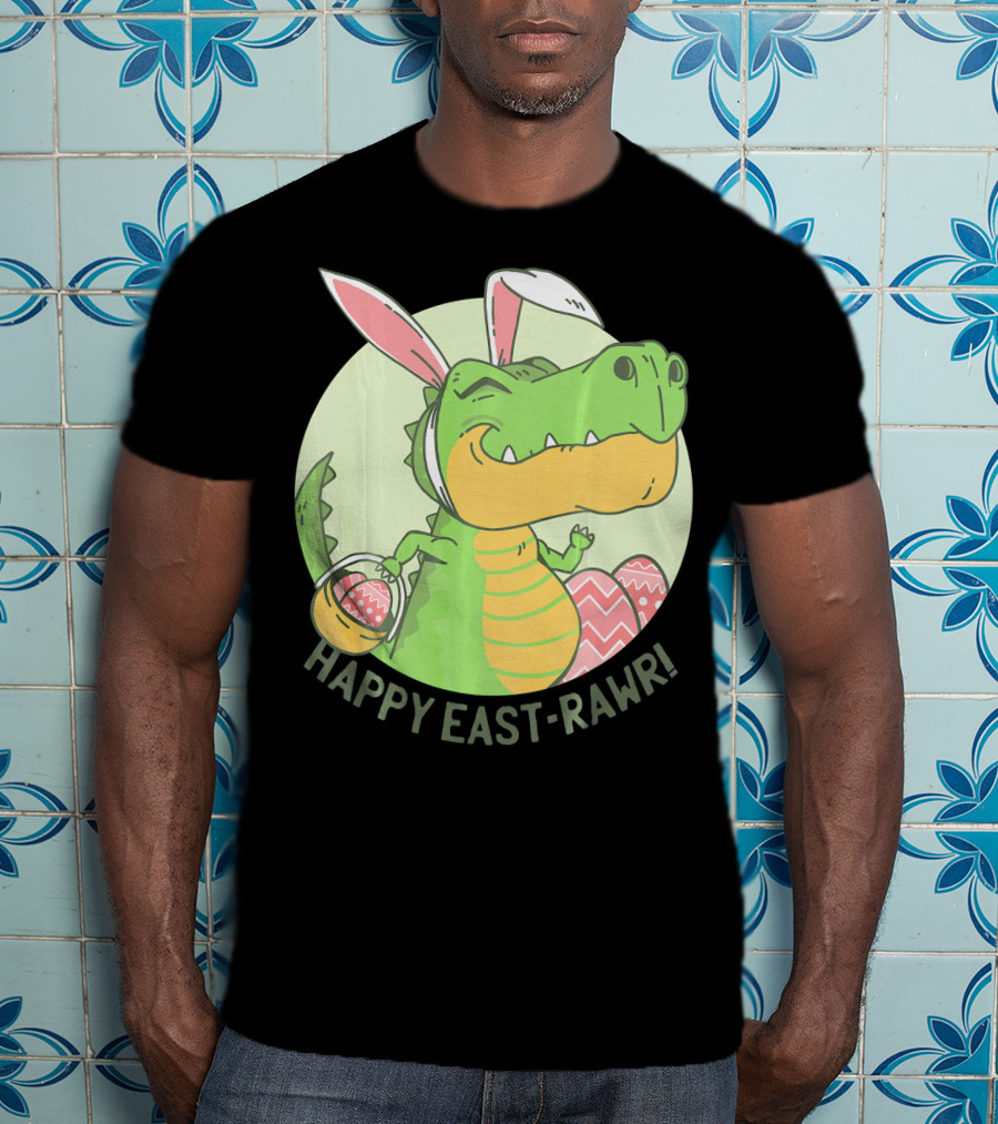 Happy East-RAWR Dinosaur Bunny T-Shirt