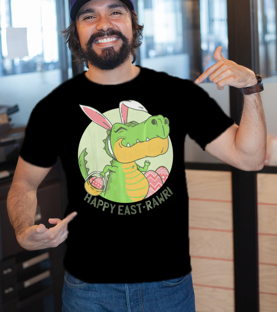 Happy East-RAWR Dinosaur Bunny T-Shirt