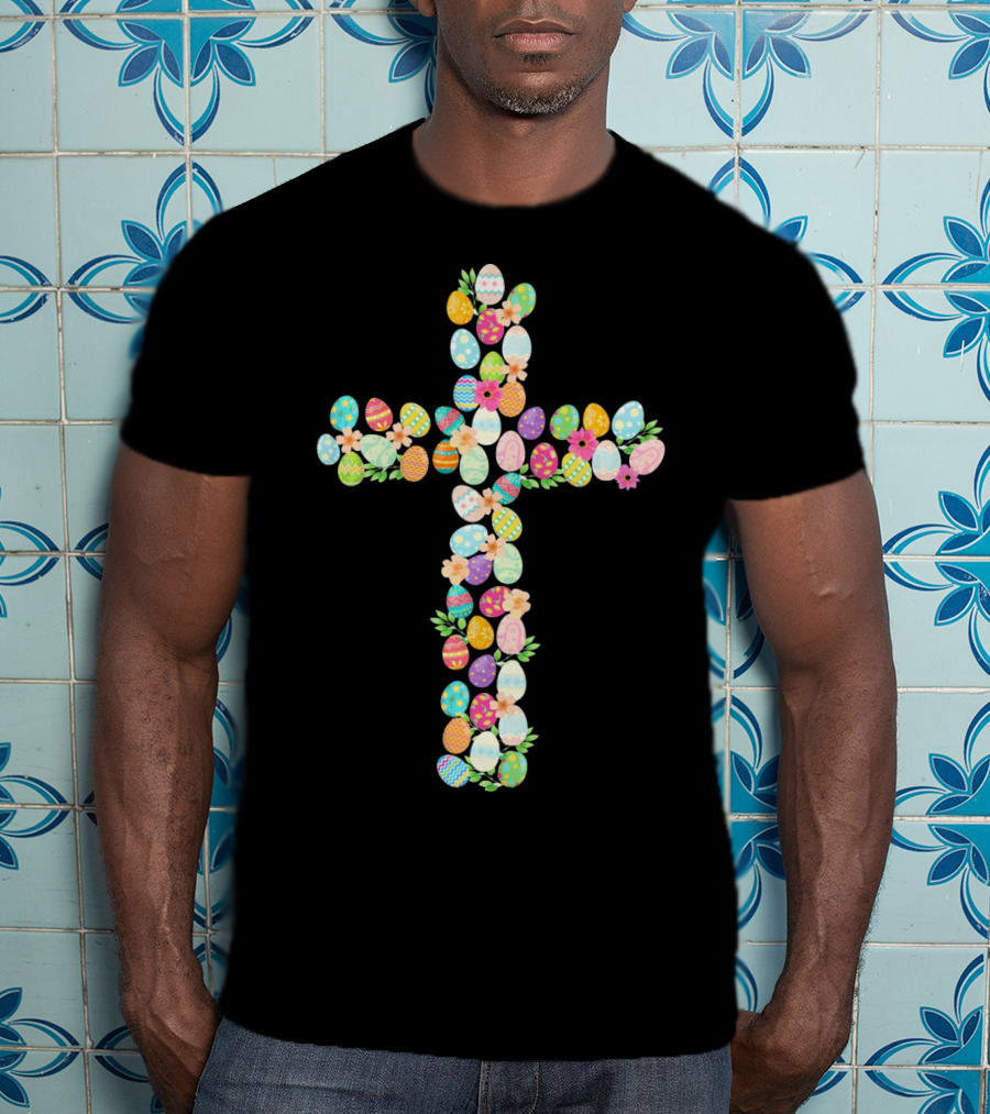 Easter Eggs Cross Christian T-Shirt