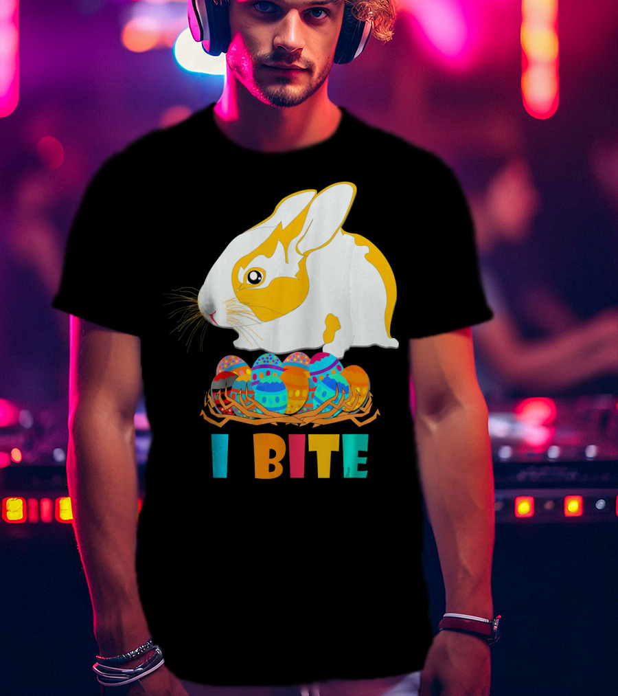 I Bite Cute Easter Bunny Eggs T-Shirt