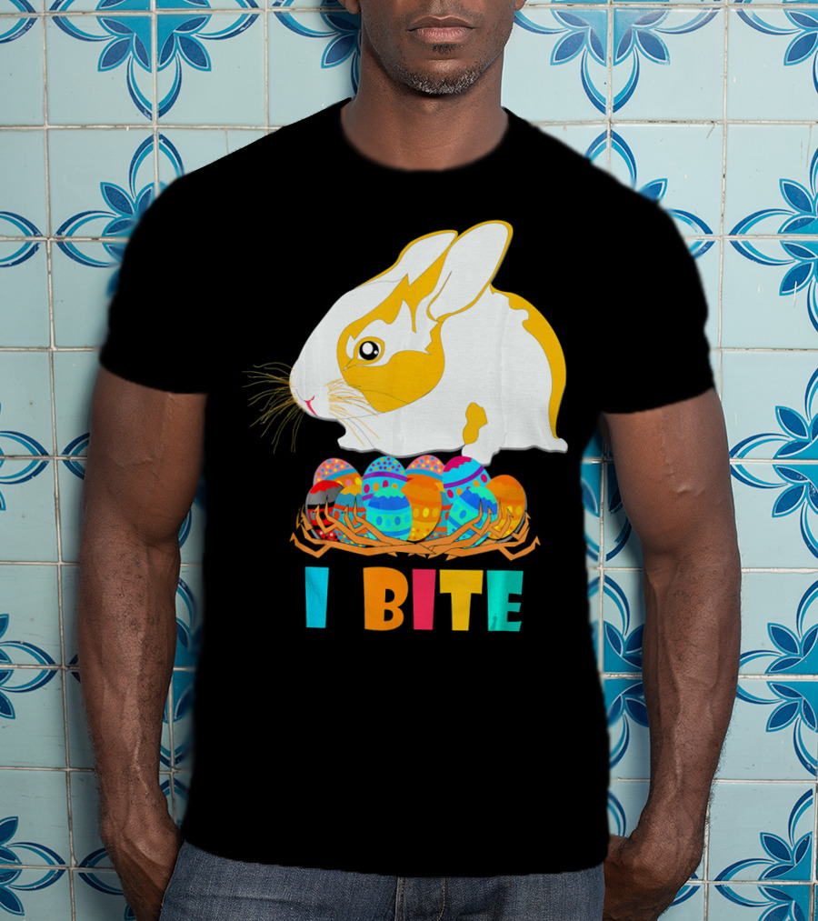 I Bite Cute Easter Bunny Eggs T-Shirt