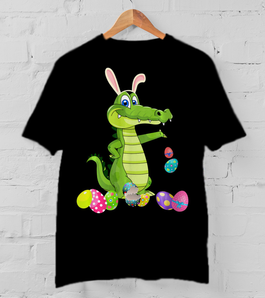 Alligator Bunny Rabbit Hat Easter Eggs T-Shirt