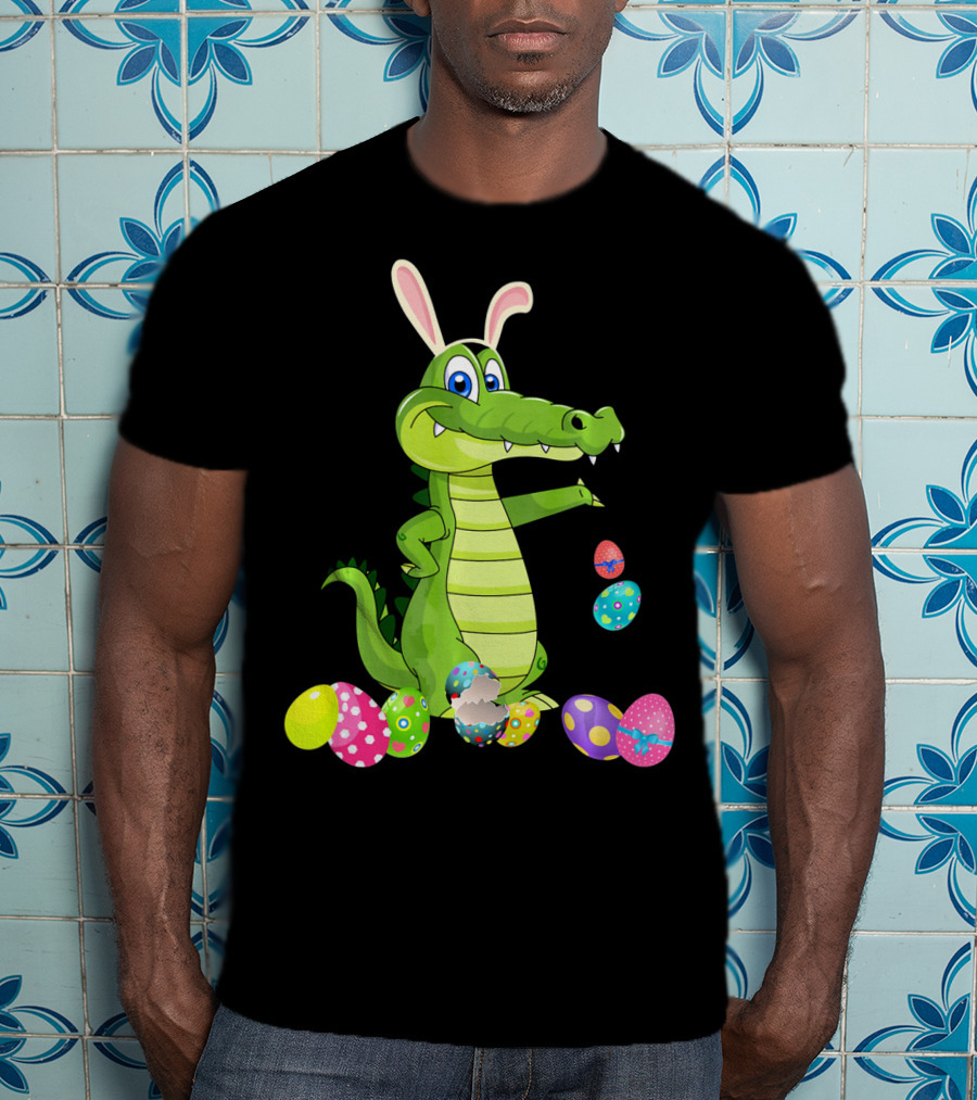Alligator Bunny Rabbit Hat Easter Eggs T-Shirt