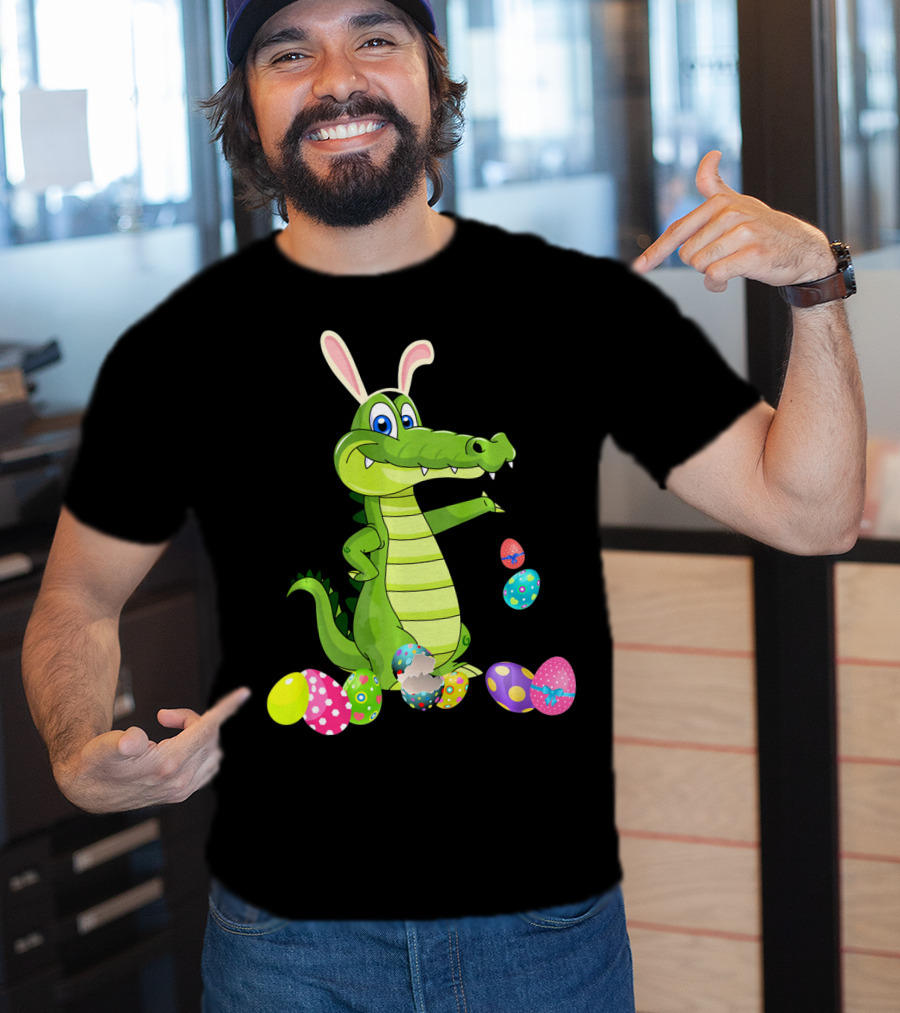 Alligator Bunny Rabbit Hat Easter Eggs T-Shirt