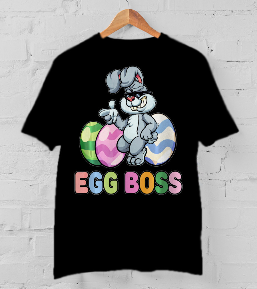 Egg Boss Easter Bunny With Colorful Eggs T-Shirt
