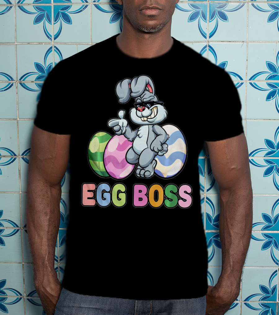 Egg Boss Easter Bunny With Colorful Eggs T-Shirt