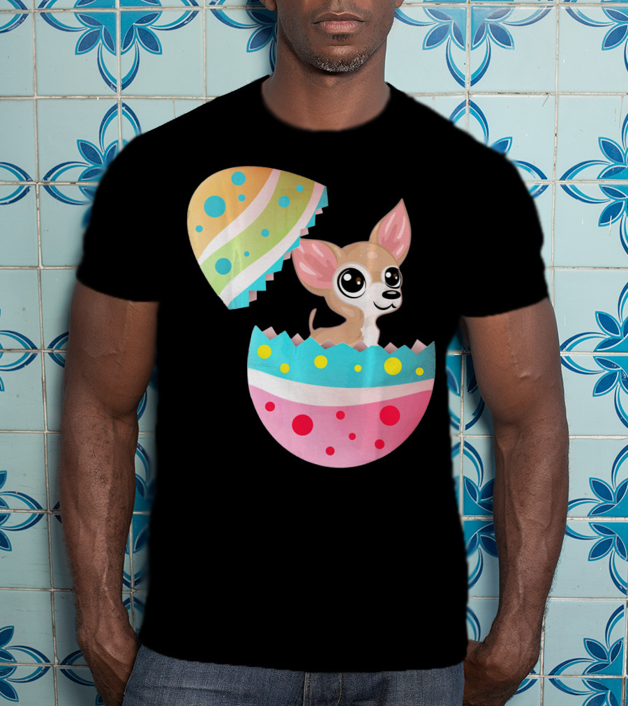 Chihuahua Easter Egg Funny Chihu Happy Surprise T-Shirt