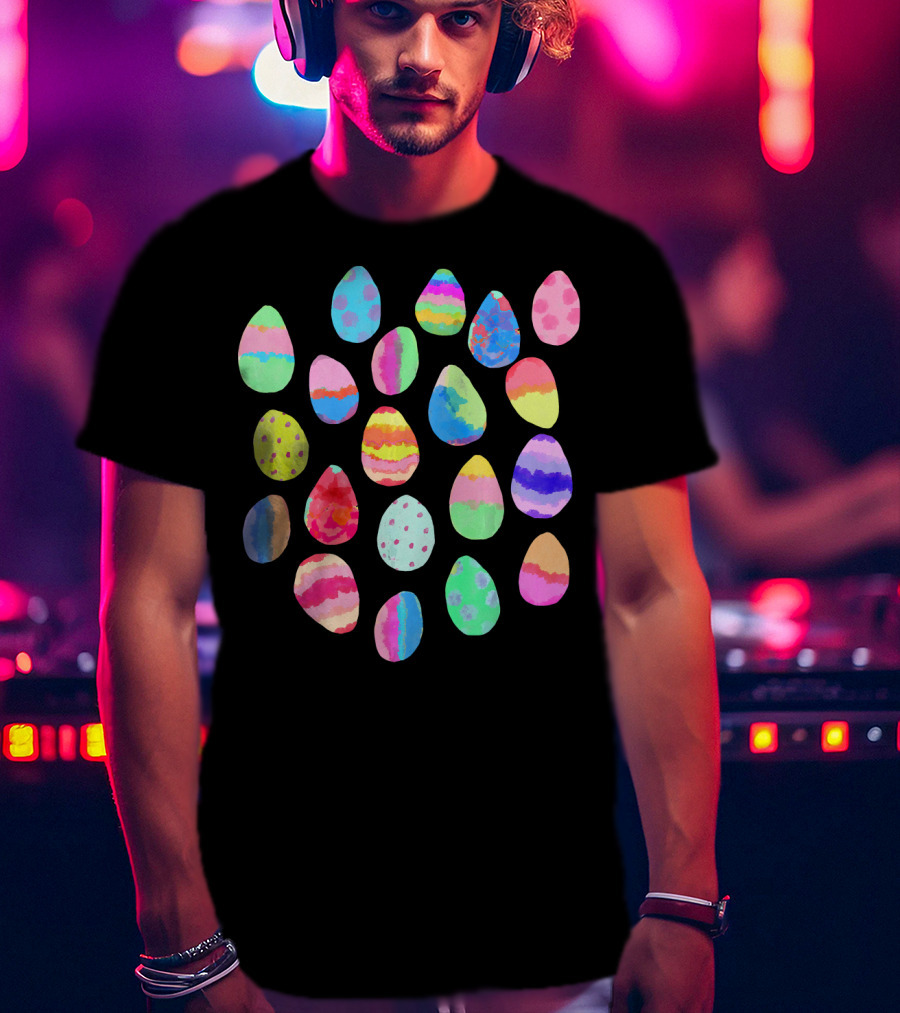 Colorful Painted Easter Egg Patterns Collection T-Shirt