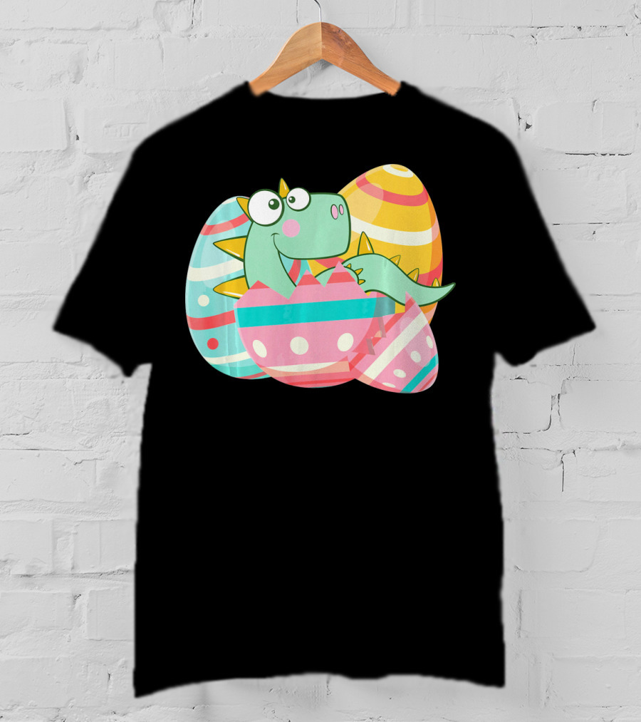 Easter Dino In Colorful Eggs T-Shirt