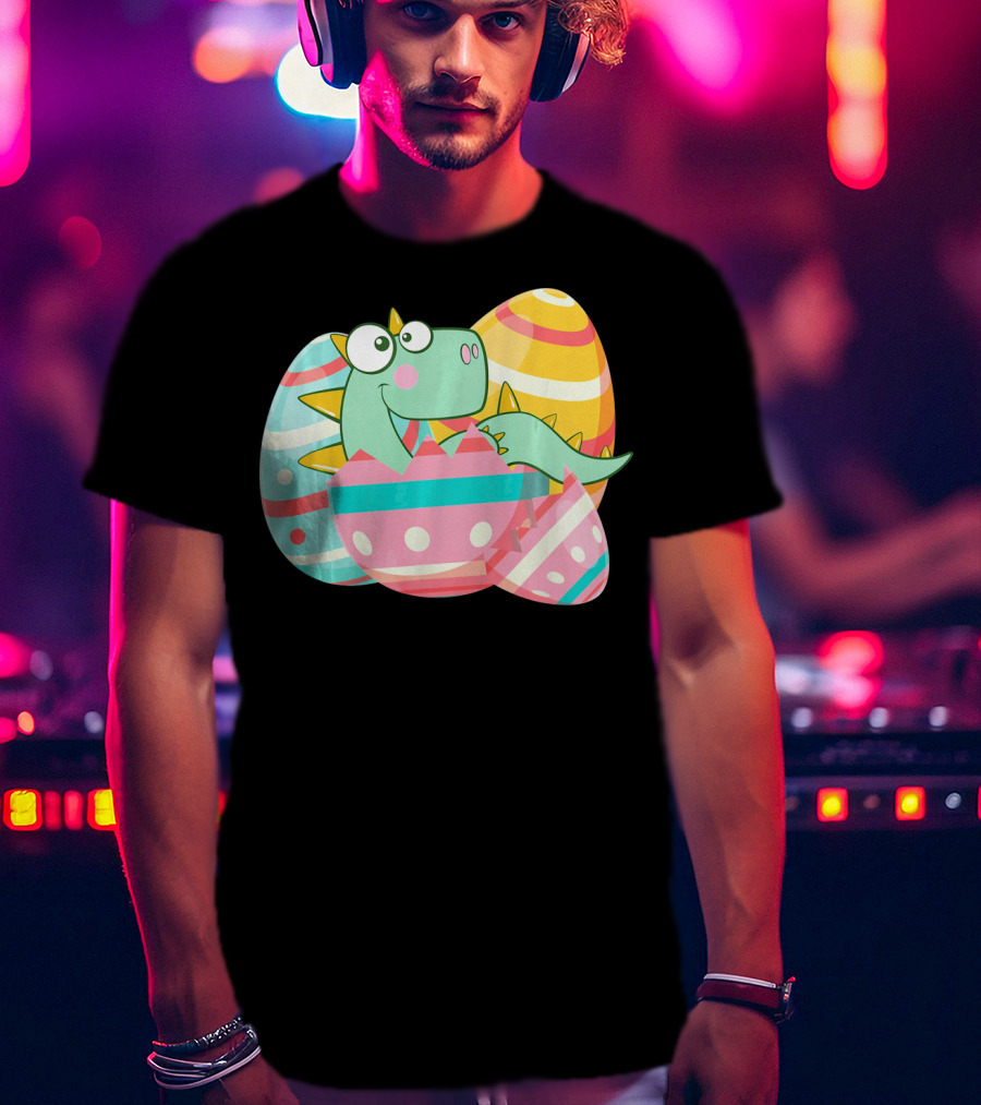 Easter Dino In Colorful Eggs T-Shirt