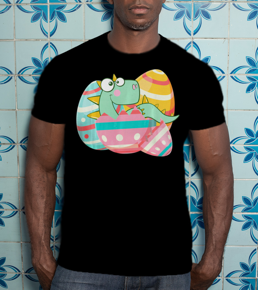 Easter Dino In Colorful Eggs T-Shirt