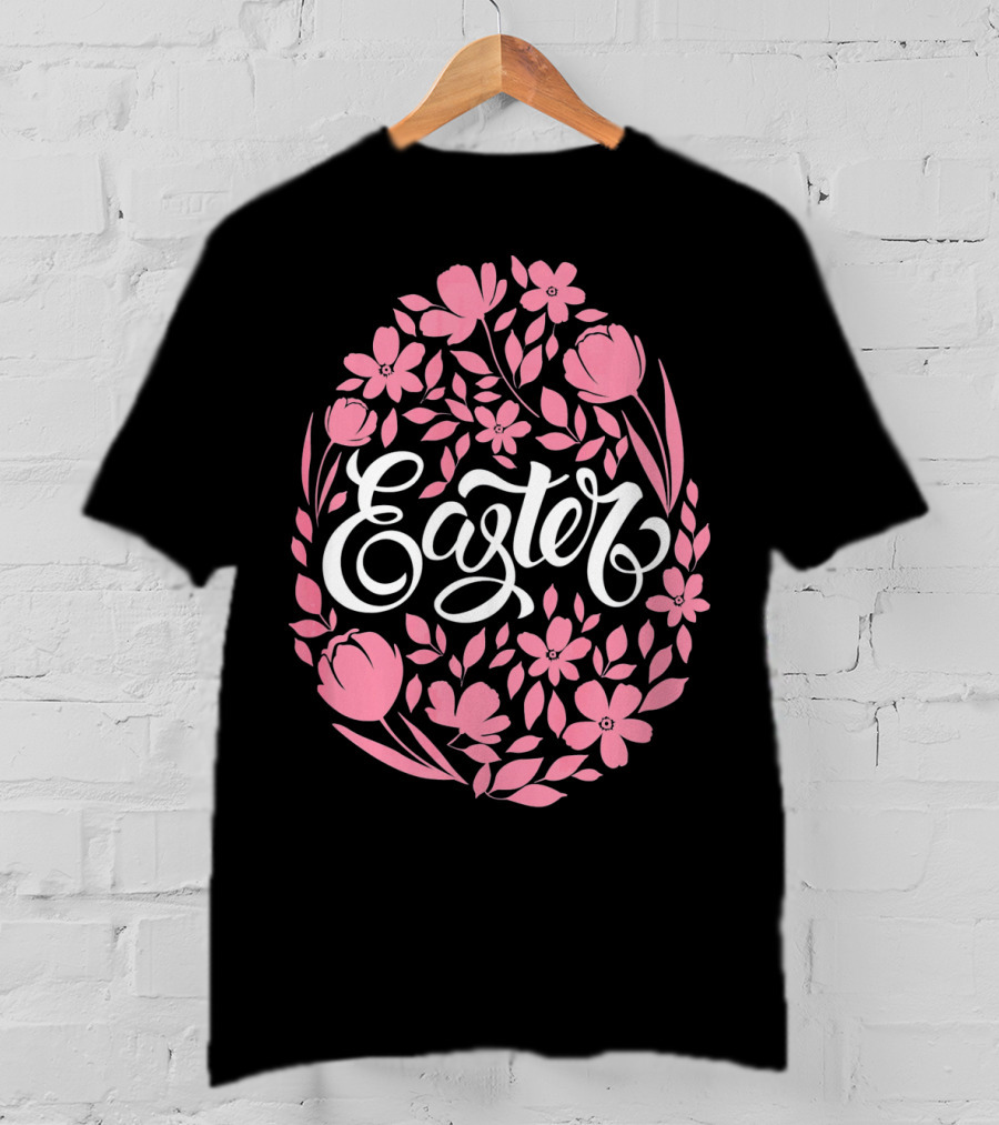 Easter Egg With Pink Flowers T-Shirt