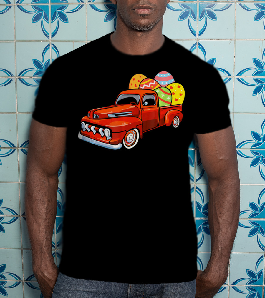 Vintage Easter Egg Pickup Truck With Colorful Eggs T-Shirt
