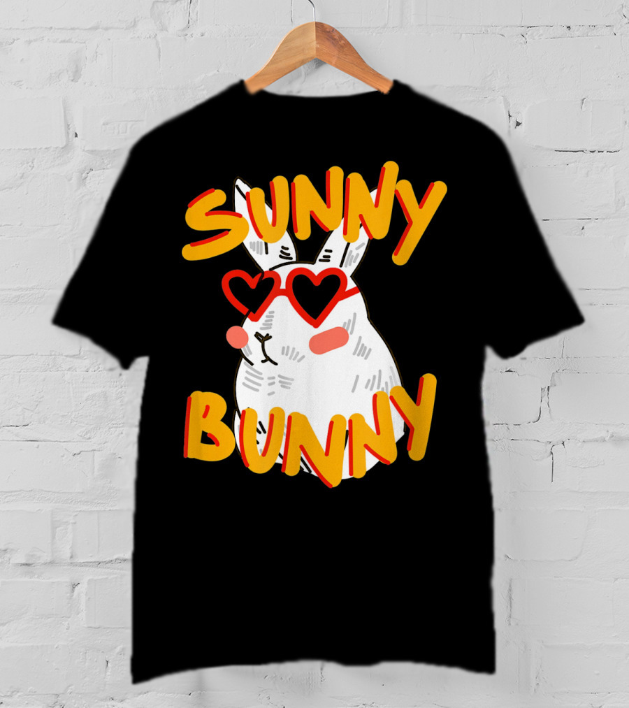 SUNNY BUNNY Cute Happy Easter Heartglass T-Shirt