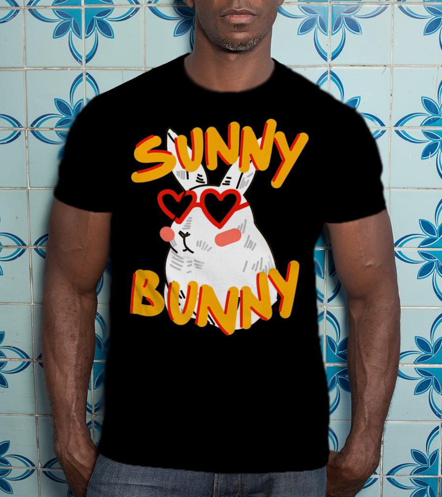 SUNNY BUNNY Cute Happy Easter Heartglass T-Shirt