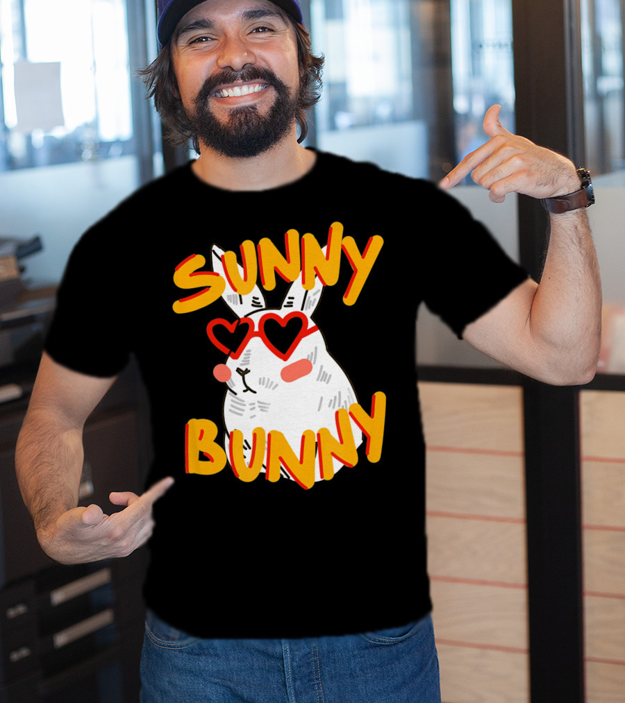 SUNNY BUNNY Cute Happy Easter Heartglass T-Shirt