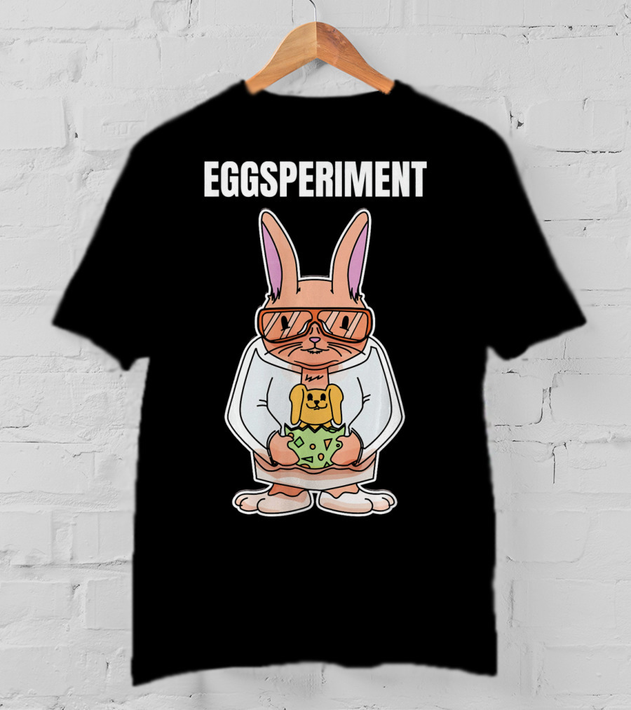 Eggsperiment Easter Bunny Scientist With Toy Rabbit Egg T-Shirt