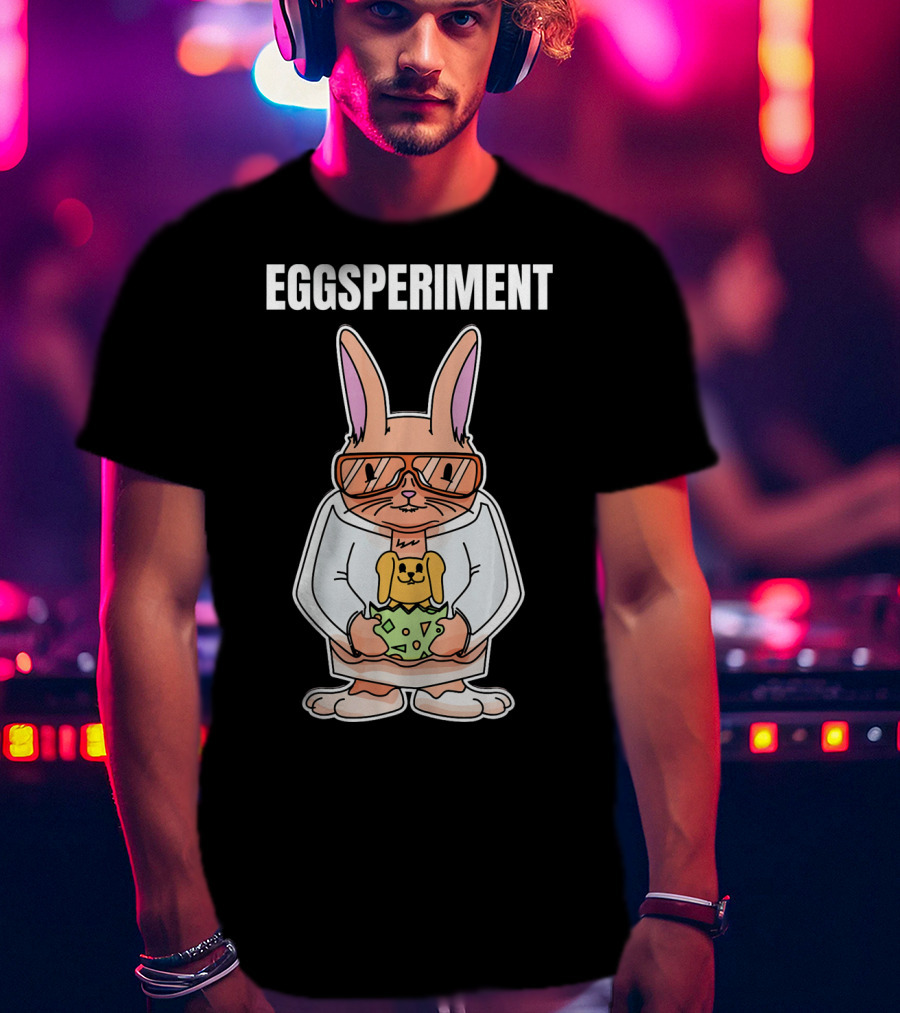 Eggsperiment Easter Bunny Scientist With Toy Rabbit Egg T-Shirt