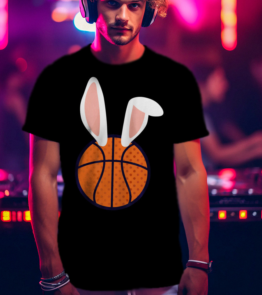Basketball Bunny Ears Easter Slam Dunk Fun T-Shirt