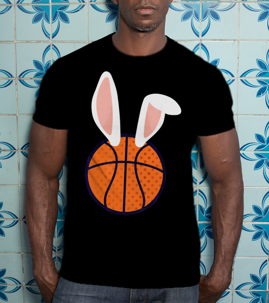 Basketball Bunny Ears Easter Slam Dunk Fun T-Shirt