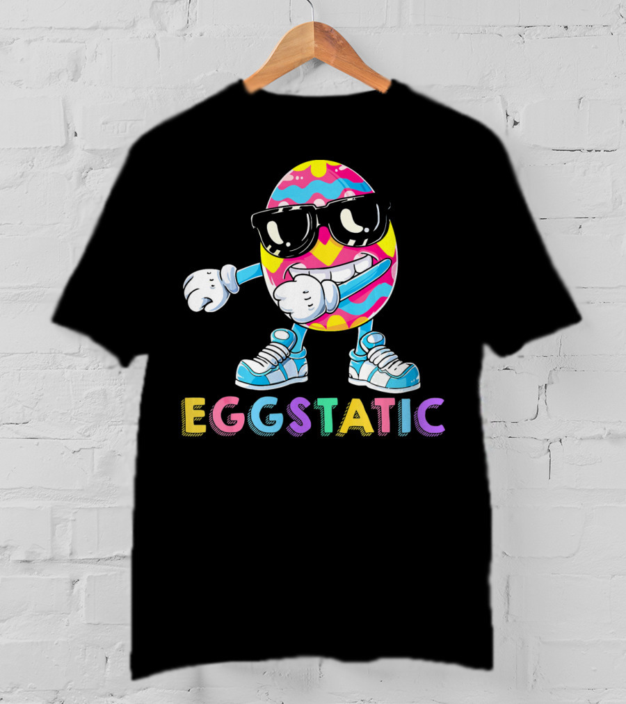 Eggstatic Flossing Easter Egg Dance With Sunglasses And Sneakers T-Shirt
