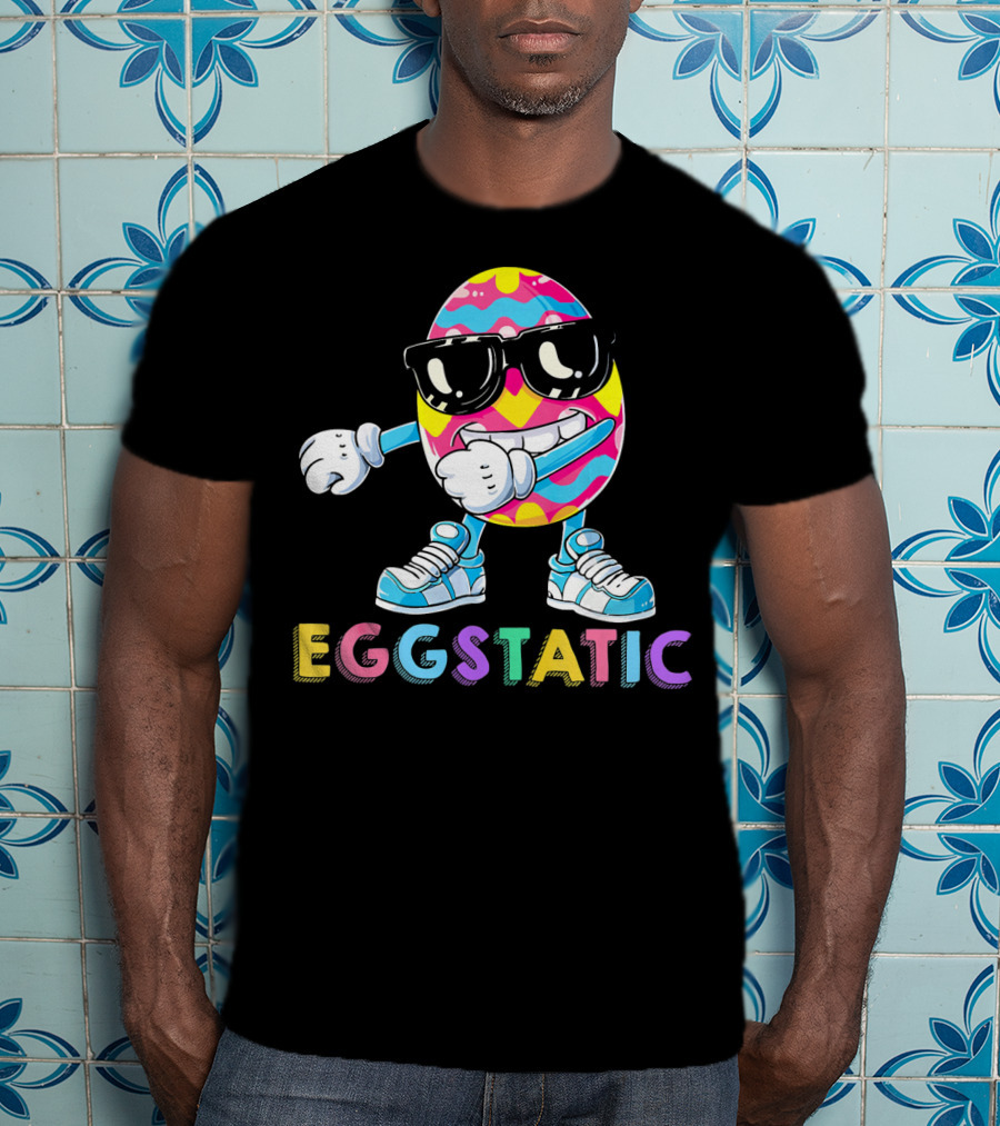 Eggstatic Flossing Easter Egg Dance With Sunglasses And Sneakers T-Shirt